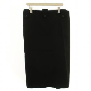 Y's ヨウジヤマモト ラップスカート ひざ丈 ウール 1 XS 黒 ブラック