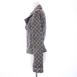 LOUIS VUITTON モノグラム ライダース デニムジャケット 36 グレー RW071W