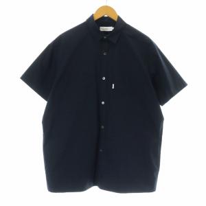 STRETCH TYPEWRITER S/S BOX SHIRT ボックスシャツ カジュアルシャツ 半袖 1 S 紺 ネイビー