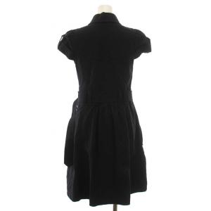 BURBERRY BLUE LABEL シャツワンピース ひざ丈 チェック 半袖 36 S 黒 ブラック FM509-160-09