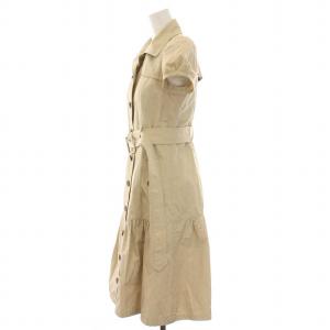 BURBERRY BLUE LABEL シャツワンピース ひざ丈 半袖 36 S べージュ FM515-130-40