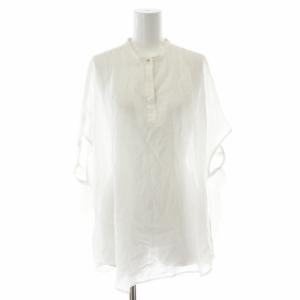 IENA 24SS ニュアンスドルマンブラウス シャツ バンドカラー プルオーバー ハーフボタン 麻 リネン ギャザー