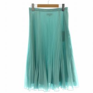 24SS スパンローンプリーツスカート ひざ丈 フレア 4 S 水色 K1S05-316-70 /NW30