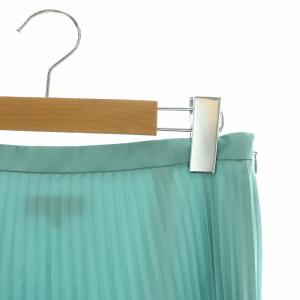 Paul Stuart 24SS スパンローンプリーツスカート ひざ丈 フレア 4 S 水色 K1S05-316-70 /NW30