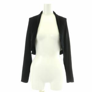 FASHION ボレロ ニットカーディガン ショート丈 長袖 ラインストーン 1 S 黒 ブラック /NW19