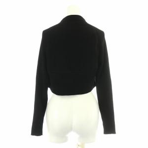LEONARD FASHION ボレロ ニットカーディガン ショート丈 長袖 ラインストーン 1 S 黒 ブラック /NW19