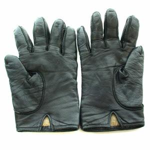 COACH 手袋 グローブ レザー シグネチャー 裏地カシミヤ 6.5 XS 黒 ブラック