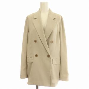 テーラードジャケット リネンライク ダブル M ベージュ