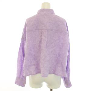 JOURNAL STANDARD L'ESSAGE 24SS フレンチリネン ショートシャツ ブラウス スタンダードカラー 長袖 麻 リネン 紫 パープル