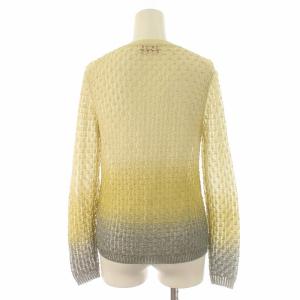 MISSONI ニットカーディガン シアー シースルー グラデーション 長袖 黄 イエロー グレー