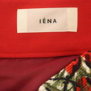 IENA 22AW フラワー&レオパードスカート スカート ロング 花柄 フレアスカート 38 M 赤 茶