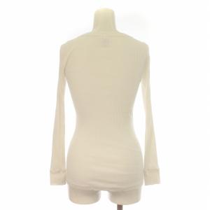 HYKE リブニット カットソー プルオーバー クルーネック 長袖 コットン 白 ホワイト