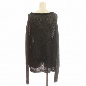 Plage 23SS TSUMUGI ニット カットソー シースルー ペーパー素材 長袖 F 黒 ブラック