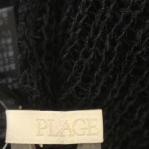 Plage 23SS TSUMUGI ニット カットソー シースルー ペーパー素材 長袖 F 黒 ブラック