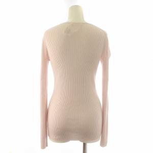 GALERIE VIE 22AW プルミエールウールリブ クルーネックプルオーバー リブニット カットソー 長袖 F ピンク