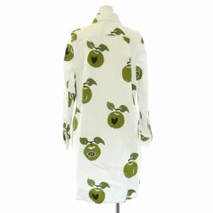 Max Mara 22SS Mロゴ シャツワンピース リンゴ 総柄 34 ホワイト