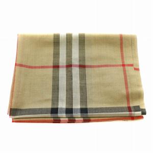BURBERRY ストール マフラー ノバチェック フリンジ 絹 シルク混 ベージュ 黒 赤 
