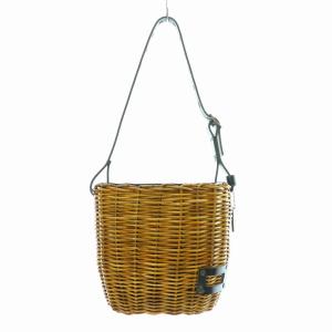 かごバッグ ミニミラー付き ブラウン ブラック