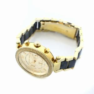 MICHAEL KORS 腕時計 クロノグラフ アナログ クォーツ ラインストーン ゴールド 黒 ブラック MK-6238