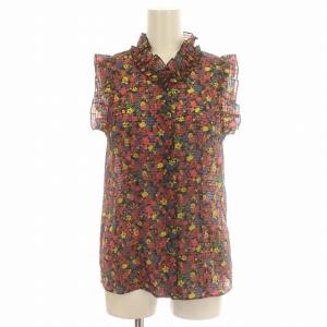 ノースリーブ シャツ ブラウス 花柄 ファックベアー S ピンク マルチカラー