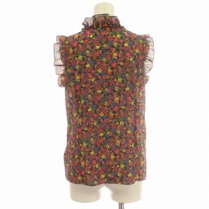 HYSTERIC GLAMOUR ノースリーブ シャツ ブラウス 花柄 ファックベアー S ピンク マルチカラー