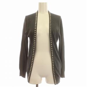 スタッズカーディガン ニット カーディガン M グレー