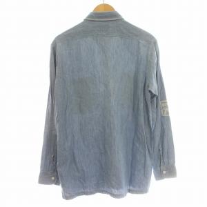 HYSTERIC GLAMOUR シャンブレーシャツ デニム シャツ 長袖 ロゴ M 水色 ライトブルー