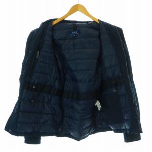 POLO RALPH LAUREN ダウンジャケット スタンドカラー フード ジップアップ XS 紺 ネイビー