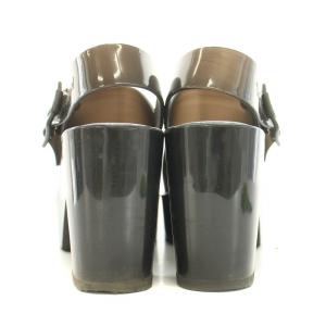 ANGLOMANIA MELISSA ストラップサンダル ラウンドトゥ チャンキーヒール 厚底 ラバー 装飾 US5 22cm