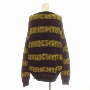 HYSTERIC GLAMOUR HYSTERIC DEAD BEAR ニット セーター ロゴ ベアー くま F 紫 黄色