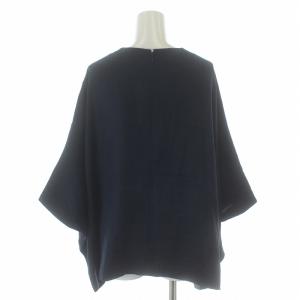ENFOLD ノーカラーブラウス シャツ 七分袖 38 M 紺 ネイビー