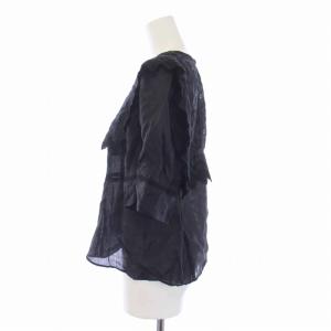 ISABEL MARANT ブラウス シャツ 半袖 クルーネック 刺繍 34 XXS 黒 ブラック /BM