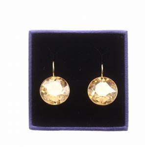 SWAROVSKI ピアス 大粒 ベージュ ゴールドカラー