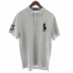 POLO RALPH LAUREN CUSTOM SLIM FIT ポロシャツ カットソー ビッグポニー 鹿の子 ロゴ 刺繍 半袖 L G