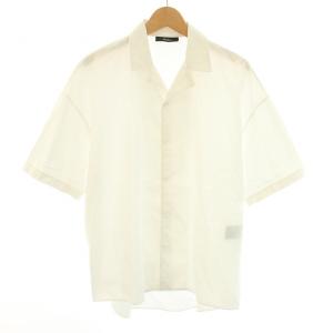 シャツ オープンカラー 半袖 コットン 46 M 白 ホワイト /YT