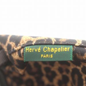 Hervé Chapelier パンサーブラン ショルダーバッグ ポーチ 2885F ヒョウ柄 レオパード ナイロン 茶 ブラウン