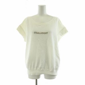 ITSALLRIGHT ハーフスリーブスウェット Tシャツ カットソー プリント F 白 ホワイト /NQ