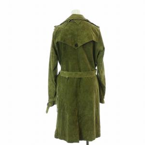 sisii トレンチコート ロング スエード 牛革 ベルト付き XS オリーブ /KU