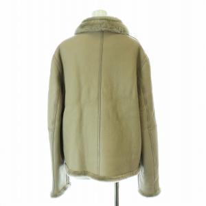 sisii ムートンジャケット レザージャケット ブルゾン 羊革 ジップアップ XS グレー