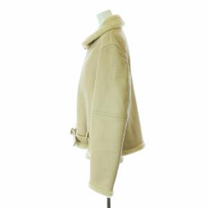 sisii ムートンジャケット レザージャケット ブルゾン 羊革 ジップアップ XS ベージュ