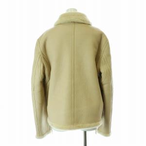 sisii ムートンジャケット レザージャケット ブルゾン 羊革 ジップアップ XS ベージュ