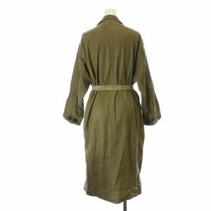 sisii テーラードコート ロング レザー 牛革 ベルト付き S 茶 ブラウン /KU