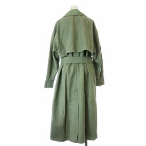 sisii トレンチコート ロング トッパー レザー 牛革 ベルト付き XS ライトグレー /KU