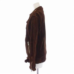 sisii ライダースジャケット ジップアップ レザー XS 茶 ブラウン /BM