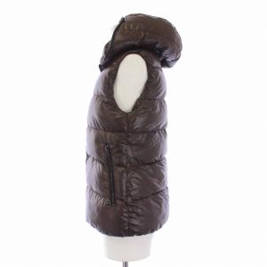 DUVETICA febequattro ダウンベスト ジャケット ジップアップ フード ナイロン 38 S 茶 ブラウン 911.02-1035R