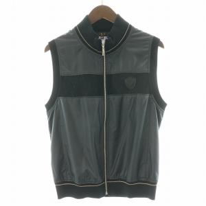 GOLF ベスト メッシュ ワッペン ハイネック M 黒 ブラック /NQ