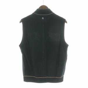 DAKS GOLF ベスト メッシュ ワッペン ハイネック M 黒 ブラック /NQ