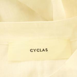 CYCLAS リネン ノースリーブ ワンピース ロング 麻 34 S 白 ホワイト