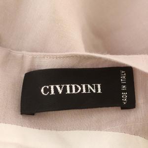 CIVIDINI リネン ノースリーブ ワンピース スリット ひざ丈 麻 38 M ピンクグレー /G