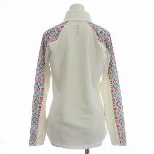 RLX RALPH LAUREN ハーフジップ カットソー 花柄 ストレッチ スタンドカラー 長袖 XS 白 ホワイト /G